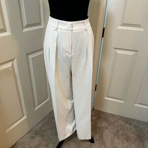Elegant White Pleated Trousers